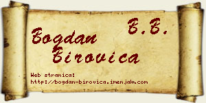 Bogdan Birovica vizit kartica